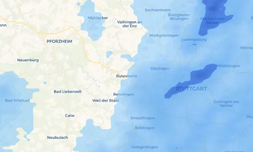 Regenradar Vorschaubild - Aktuelle Niederschläge in Rutesheim und Umgebung
