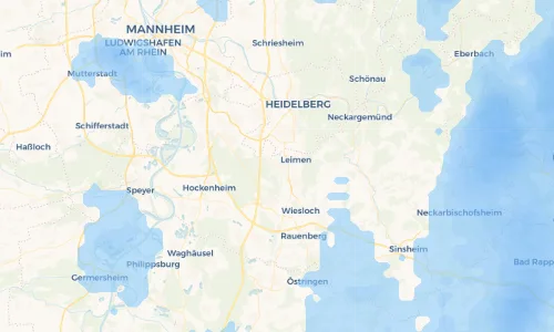 Regenradar Vorschaubild - Aktuelle Niederschläge in Sandhausen und Umgebung