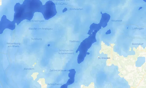 Regenradar Vorschaubild - Aktuelle Niederschläge in Schlechtnau und Umgebung