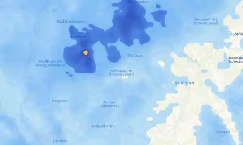 Regenradar Vorschaubild - Aktuelle Niederschläge in Schönau im Schwarzwald und Umgebung
