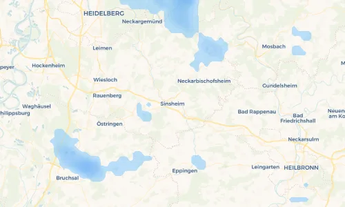 Regenradar Vorschaubild - Aktuelle Niederschläge in Sinsheim und Umgebung