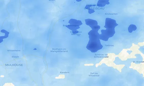 Regenradar Vorschaubild - Aktuelle Niederschläge in Sulzburg und Umgebung