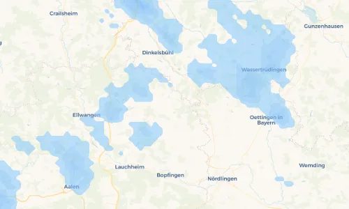 Regenradar Vorschaubild - Aktuelle Niederschläge in Tannhausen und Umgebung