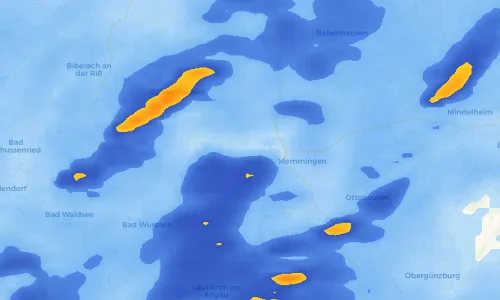 Regenradar Vorschaubild - Aktuelle Niederschläge in Tannheim und Umgebung
