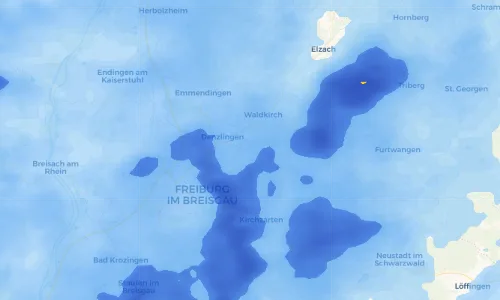Regenradar Vorschaubild - Aktuelle Niederschläge in Unterglottertal und Umgebung