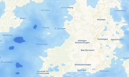 Regenradar Vorschaubild - Aktuelle Niederschläge in Unterkirnach und Umgebung