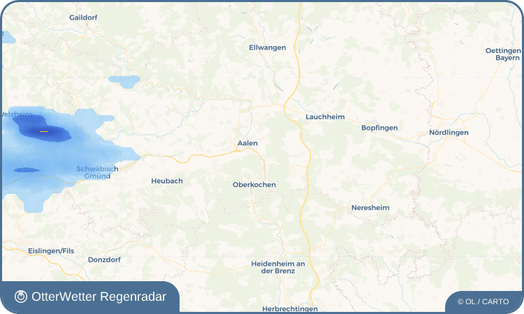 Widget-Vorschau für Unterkochen Wetter-Widget-Vorschau mit Vorhersagedaten für Unterkochen