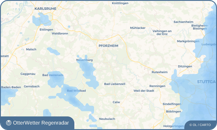 Widget-Vorschau für Unterreichenbach Wetter-Widget-Vorschau mit Vorhersagedaten für Unterreichenbach