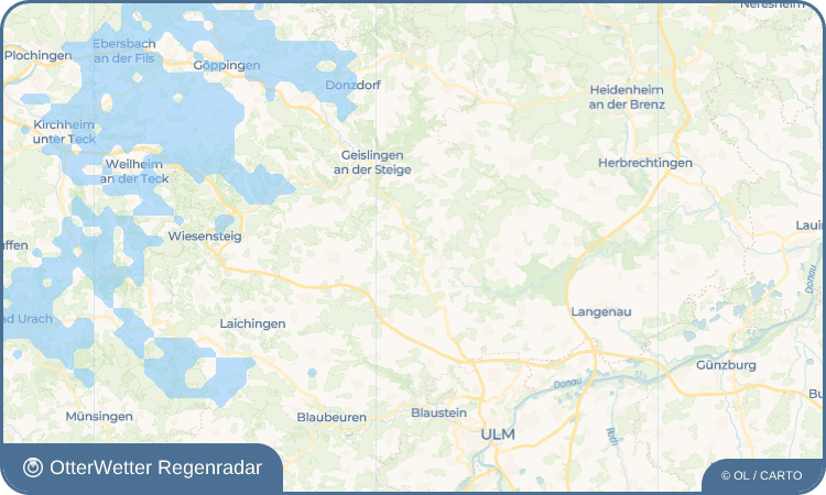 Wetter-Widget-Vorschau mit Vorhersagedaten für Urspring
