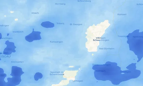 Regenradar Vorschaubild - Aktuelle Niederschläge in Vöhrenbach und Umgebung