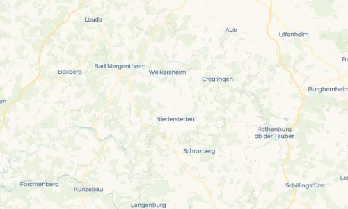 Regenradar Vorbachzimmern: aktuelle Niederschläge in Vorbachzimmern und Umgebung, Stand 27. Oktober 2026 um 10:05 Uhr