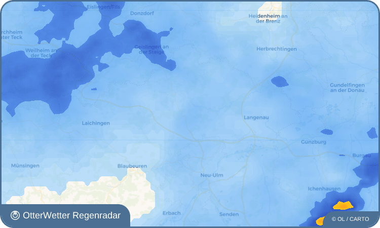 OtterWetter Regenradar-Widget Vorderdenkental