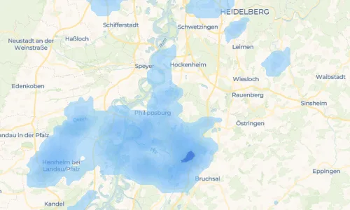 Regenradar Vorschaubild - Aktuelle Niederschläge in Waghäusel und Umgebung