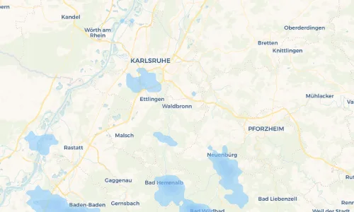 Regenradar Vorschaubild - Aktuelle Niederschläge in Waldbronn und Umgebung