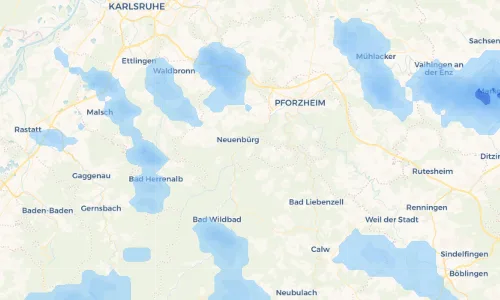 Regenradar Vorschaubild - Aktuelle Niederschläge in Waldrennach und Umgebung