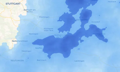 Regenradar Vorschaubild - Aktuelle Niederschläge in Weilheim an der Teck und Umgebung