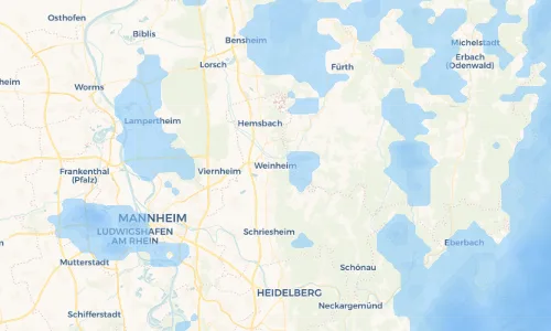 Regenradar Vorschaubild - Aktuelle Niederschläge in Weinheim und Umgebung