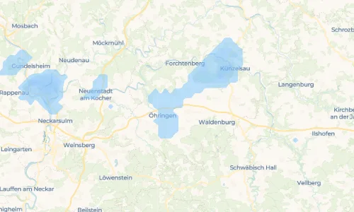 Regenradar Vorschaubild - Aktuelle Niederschläge in Weinsbach und Umgebung