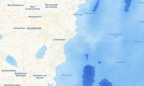 Regenradar Vorschaubild - Aktuelle Niederschläge in Wüstenrot und Umgebung