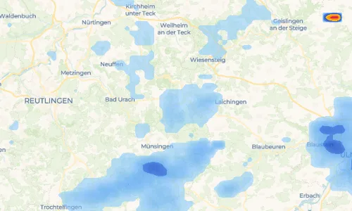 Regenradar Vorschaubild - Aktuelle Niederschläge in Zainingen und Umgebung