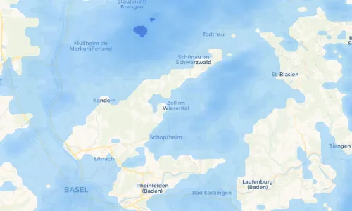Regenradar Vorschaubild - Aktuelle Niederschläge in Zell im Wiesental und Umgebung