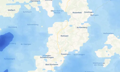 Regenradar Vorschaubild - Aktuelle Niederschläge in Zimmern ob Rottweil und Umgebung