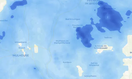 Regenradar Vorschaubild - Aktuelle Niederschläge in Zunzingen und Umgebung