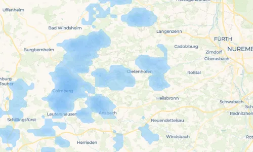 Regenradar Adelmannsdorf: aktuelle Niederschläge in Adelmannsdorf und Umgebung, Stand 28. Oktober 2026 um 5:10 Uhr