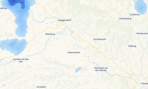 Regenradar Vorschaubild - Aktuelle Niederschläge in Aicha an der Donau und Umgebung