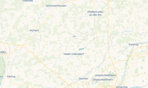 Regenradar Ainhofen: aktuelle Niederschläge in Ainhofen und Umgebung, Stand 19. Oktober 2026 um 8:30 Uhr