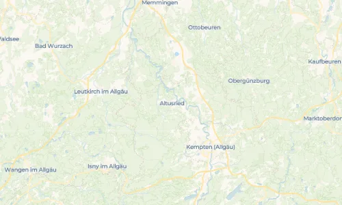 Regenradar Vorschaubild - Aktuelle Niederschläge in Altusried und Umgebung
