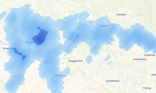 Regenradar Vorschaubild - Aktuelle Niederschläge in Arzting und Umgebung