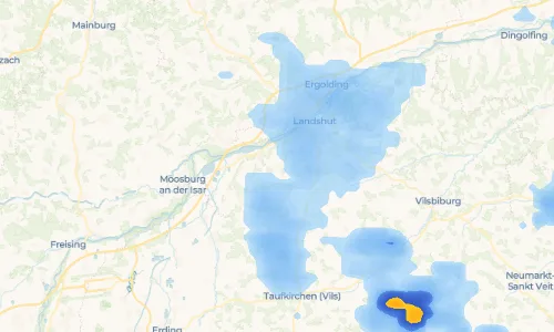 Regenradar Ast: aktuelle Niederschläge in Ast und Umgebung, Stand 20. Oktober 2026 um 14:50 Uhr