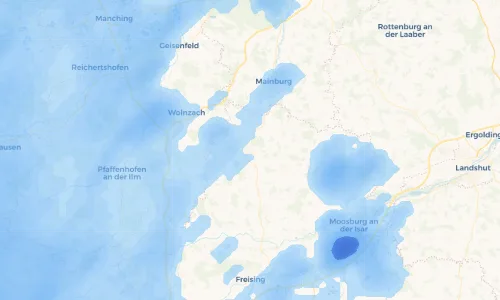 Regenradar Vorschaubild - Aktuelle Niederschläge in Au in der Hallertau und Umgebung