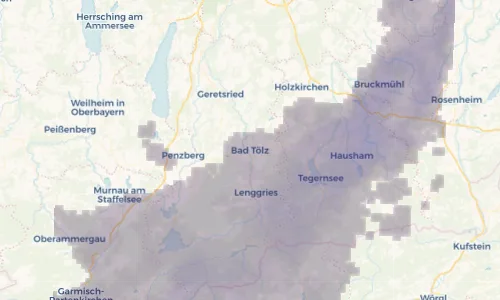 Regenradar Vorschaubild - Aktuelle Niederschläge in Bad Tölz und Umgebung