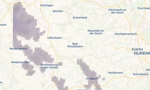 Regenradar Vorschaubild - Aktuelle Niederschläge in Bad Windsheim und Umgebung