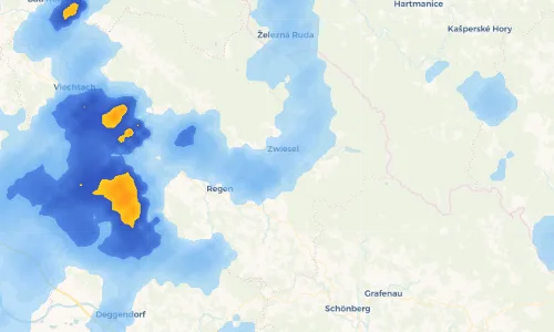 Regenradar Vorschaubild - Aktuelle Niederschläge in Bärnzell und Umgebung