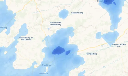 Regenradar Vorschaubild - Aktuelle Niederschläge in Bayerbach bei Ergoldsbach und Umgebung