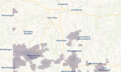 Regenradar Vorschaubild - Aktuelle Niederschläge in Bellenberg und Umgebung