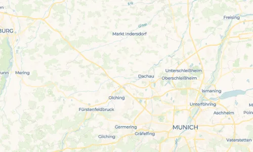 Regenradar Bergkirchen: aktuelle Niederschläge in Bergkirchen und Umgebung, Stand 21. Oktober 2026 um 21:45 Uhr