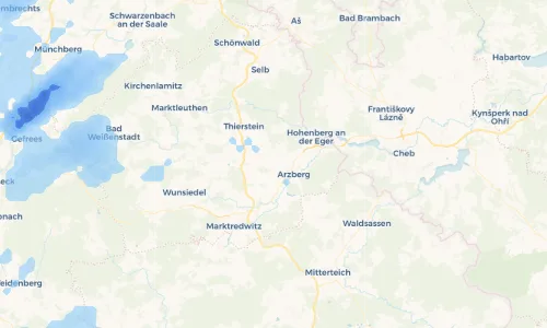 Regenradar Vorschaubild - Aktuelle Niederschläge in Bergnersreuth und Umgebung