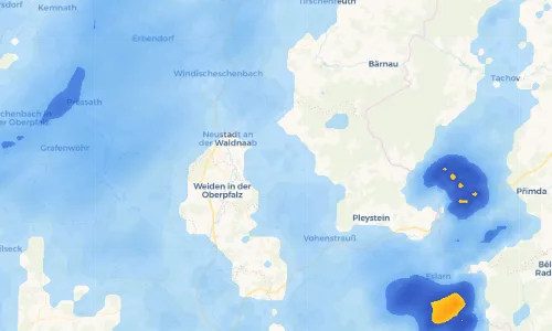 Regenradar Vorschaubild - Aktuelle Niederschläge in Bergnetsreuth und Umgebung