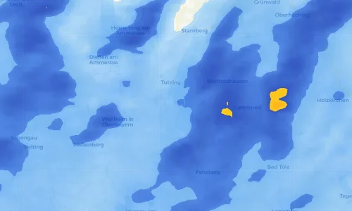 Regenradar Vorschaubild - Aktuelle Niederschläge in Bernried am Starnberger See und Umgebung