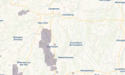 Regenradar Vorschaubild - Aktuelle Niederschläge in Biberach und Umgebung
