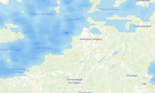 Regenradar Buchenberg: aktuelle Niederschläge in Buchenberg und Umgebung, Stand 19. Oktober 2026 um 10:00 Uhr