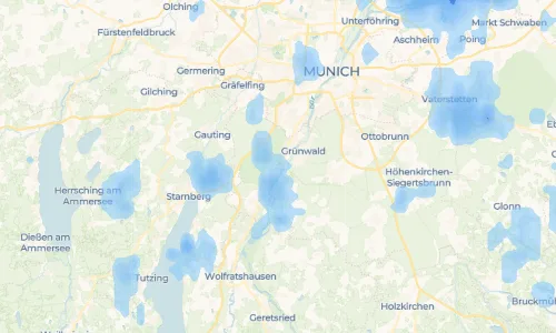 Regenradar-Vorschau: aktuelle Niederschläge in Buchenhain und Umgebung