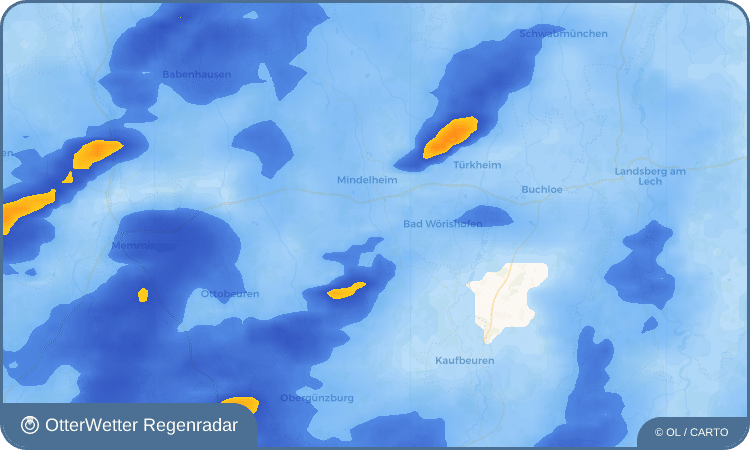 Widget-Vorschau für Dirlewang Wetter-Widget-Vorschau mit Vorhersagedaten für Dirlewang