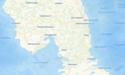 Regenradar Dürrenmungenau: aktuelle Niederschläge in Dürrenmungenau und Umgebung, Stand 21. Oktober 2026 um 18:15 Uhr