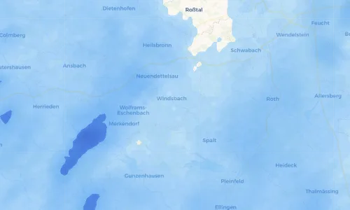 Regenradar Vorschaubild - Aktuelle Niederschläge in Elpersdorf bei Windsbach und Umgebung