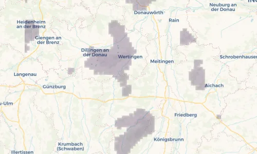 Regenradar Vorschaubild - Aktuelle Niederschläge in Emersacker und Umgebung